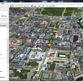 Google Earth, visione del modello virtuale di Berlino
