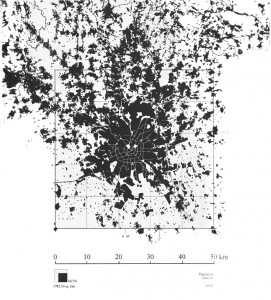 La dimensione della Regione Urbana nello specifico di Milano. 50x50 km soo pari a 5.000.000 di abitanti.