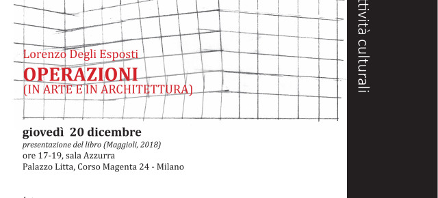 Presentazione - Lorenzo Degli Esposti "Operazioni (in arte e in architettura)" con un saggio sulla sprezzatura @ Palazzo Litta.