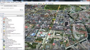 Google Earth, visione del modello virtuale di Berlino